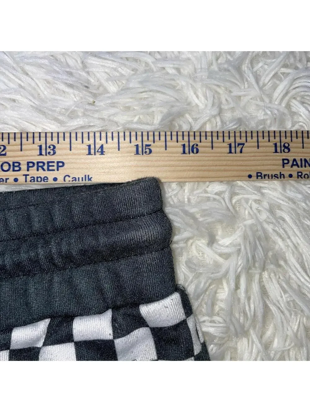 Forever 21 Men’s  Black & White Cotton Regular Fit Checkered Drawstring Shorts L